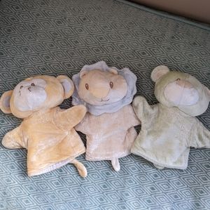 3 Precious Hand Puppets- Lion, Bear & Monkey